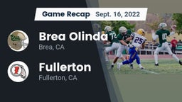Recap: Brea Olinda  vs. Fullerton  2022