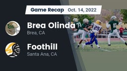Recap: Brea Olinda  vs. Foothill  2022
