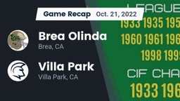 Recap: Brea Olinda  vs. Villa Park  2022