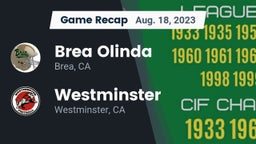 Recap: Brea Olinda  vs. Westminster  2023