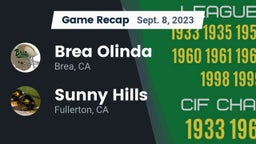 Recap: Brea Olinda  vs. Sunny Hills  2023