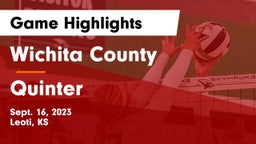 Wichita County  vs Quinter  Game Highlights - Sept. 16, 2023