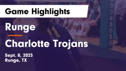 Runge  vs Charlotte Trojans Game Highlights - Sept. 8, 2023