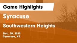 Syracuse  vs Southwestern Heights  Game Highlights - Dec. 20, 2019