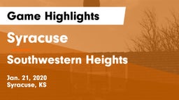 Syracuse  vs Southwestern Heights  Game Highlights - Jan. 21, 2020