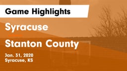 Syracuse  vs Stanton County  Game Highlights - Jan. 31, 2020
