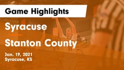 Syracuse  vs Stanton County  Game Highlights - Jan. 19, 2021
