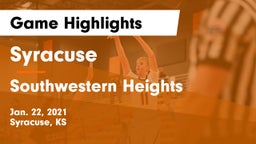 Syracuse  vs Southwestern Heights  Game Highlights - Jan. 22, 2021