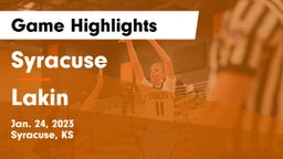 Syracuse  vs Lakin  Game Highlights - Jan. 24, 2023