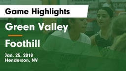 Green Valley  vs Foothill  Game Highlights - Jan. 25, 2018