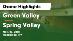 Green Valley  vs Spring Valley  Game Highlights - Nov. 27, 2018