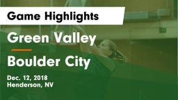 Green Valley  vs Boulder City Game Highlights - Dec. 12, 2018
