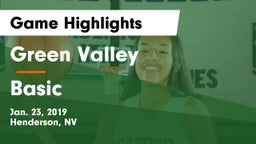 Green Valley  vs Basic  Game Highlights - Jan. 23, 2019