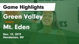Green Valley  vs Mt. Eden Game Highlights - Dec. 19, 2019