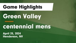 Green Valley  vs centennial mens Game Highlights - April 25, 2024