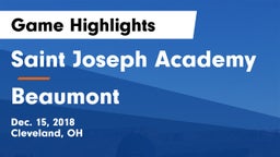 Saint Joseph Academy vs Beaumont  Game Highlights - Dec. 15, 2018
