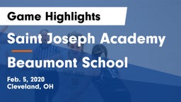 Saint Joseph Academy vs Beaumont School Game Highlights - Feb. 5, 2020