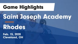 Saint Joseph Academy vs Rhodes  Game Highlights - Feb. 15, 2020