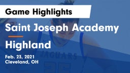 Saint Joseph Academy vs Highland  Game Highlights - Feb. 23, 2021