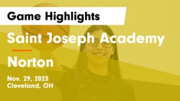 Saint Joseph Academy vs Norton  Game Highlights - Nov. 29, 2023