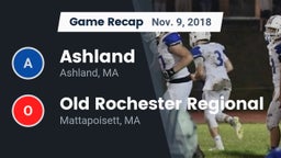 Recap: Ashland  vs. Old Rochester Regional  2018