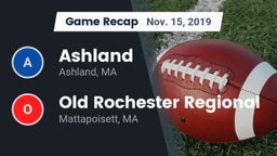 Recap: Ashland  vs. Old Rochester Regional  2019