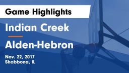 Indian Creek  vs Alden-Hebron  Game Highlights - Nov. 22, 2017
