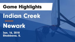 Indian Creek  vs Newark Game Highlights - Jan. 16, 2018