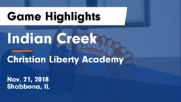 Indian Creek  vs Christian Liberty Academy  Game Highlights - Nov. 21, 2018