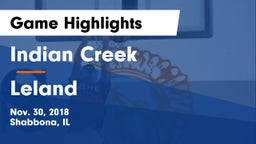 Indian Creek  vs Leland  Game Highlights - Nov. 30, 2018