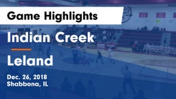 Indian Creek  vs Leland Game Highlights - Dec. 26, 2018