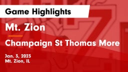 Mt. Zion  vs Champaign St Thomas More  Game Highlights - Jan. 3, 2023