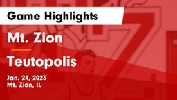 Mt. Zion  vs Teutopolis  Game Highlights - Jan. 24, 2023