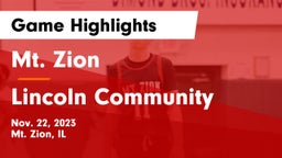 Mt. Zion  vs Lincoln Community  Game Highlights - Nov. 22, 2023