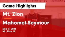 Mt. Zion  vs Mahomet-Seymour  Game Highlights - Dec. 2, 2023