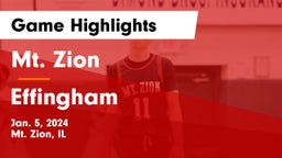 Mt. Zion  vs Effingham  Game Highlights - Jan. 5, 2024