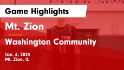 Mt. Zion  vs Washington Community  Game Highlights - Jan. 6, 2024