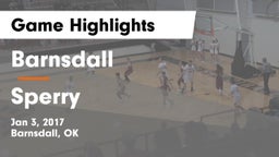 Barnsdall  vs Sperry  Game Highlights - Jan 3, 2017