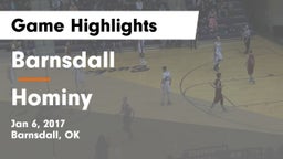 Barnsdall  vs Hominy  Game Highlights - Jan 6, 2017