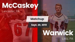 Matchup: McCaskey  vs. Warwick  2019