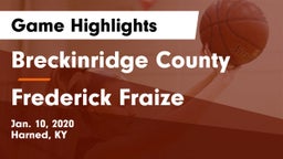 Breckinridge County  vs Frederick Fraize Game Highlights - Jan. 10, 2020