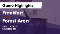Frankfort  vs Forest Area Game Highlights - Sept. 10, 2022