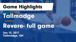 Tallmadge  vs Revere- full game Game Highlights - Jan 13, 2017