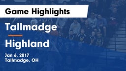 Tallmadge  vs Highland Game Highlights - Jan 6, 2017