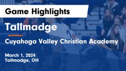 Tallmadge  vs Cuyahoga Valley Christian Academy  Game Highlights - March 1, 2024