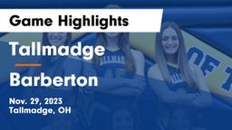 Tallmadge  vs Barberton  Game Highlights - Nov. 29, 2023