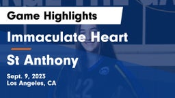 Immaculate Heart  vs St Anthony Game Highlights - Sept. 9, 2023