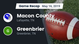 Recap: Macon County  vs. Greenbrier  2019