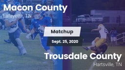 Matchup: Macon County High vs. Trousdale County  2020