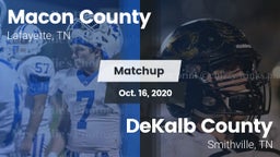 Matchup: Macon County High vs. DeKalb County  2020